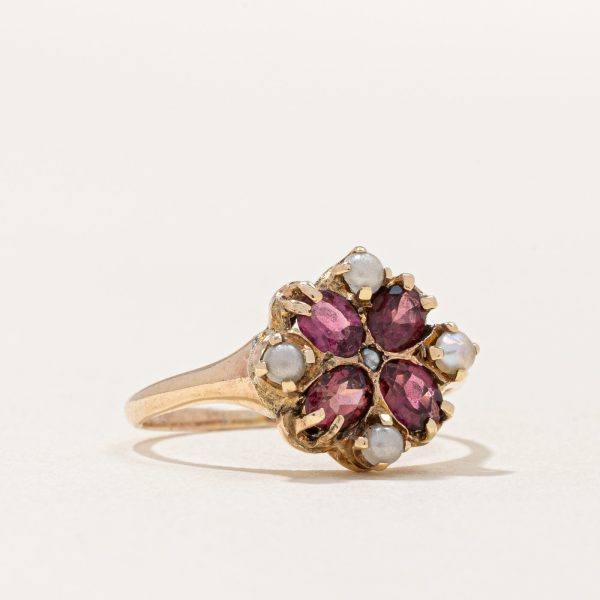 Vintage Tourmaline & Pearl Ring | 0.60ctw | SZ 5.5 | Online Hot Sale