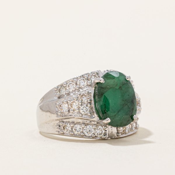 Emerald & Diamond Cocktail Ring | 2.15ct, 0.91ctw | SZ 7 | Sale