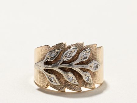 Textured Diamond Wide Ring | 0.08ctw | SZ 6.5 | Online Hot Sale