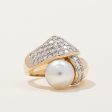 Pearl & Diamond Bypass Ring | 1.00ctw | SZ 5.75 | For Sale