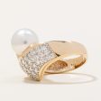 Pearl & Diamond Bypass Ring | 1.00ctw | SZ 5.75 | For Sale