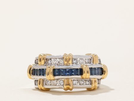 Sapphire & Diamond Cocktail Ring | 0.84ctw, 0.71ctw | SZ 6.25 | on Sale