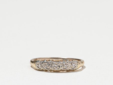 Two Tone Gold Diamond Ring | 0.05ctw | SZ 6.5 | on Sale