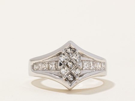 Diamond Cocktail Ring | 1.34ctw | SZ 7.75 | Hot on Sale