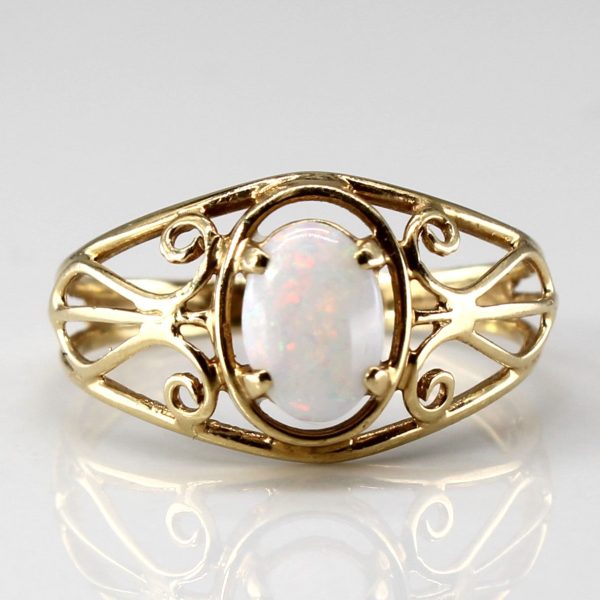 Textured Solitaire Opal Ring | 0.35ct | SZ 6.5 | Online Sale