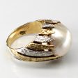 Two Tone Gold Mabe Pearl Ring | SZ 7.25 | Cheap