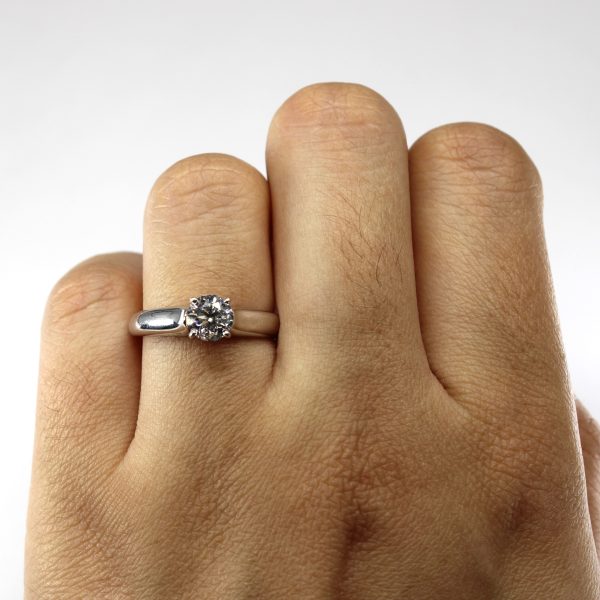 Solitaire Diamond White Gold Engagement Ring | 0.74ct I1 F | SZ 6 | Online Hot Sale