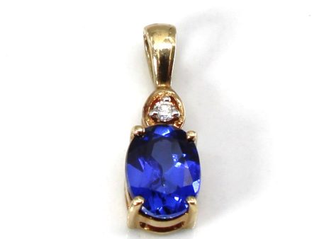 Synthetic Sapphire & Diamond Pendant | 1.62ct | 0.02ct | Online Sale