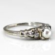 Vintage Pearl & Diamond Ring | 0.08ctw | SZ 4.5 | For Discount