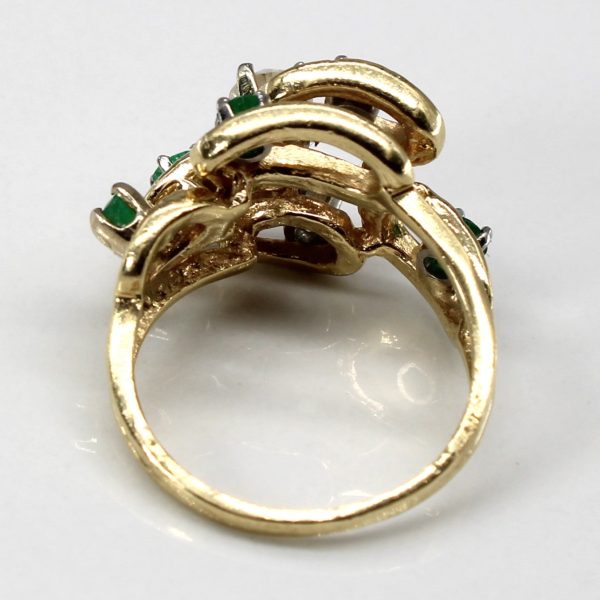 Textured Diamond & Emerald Ring | 0.40ctw | 0.20ctw | SZ 6 | Online now