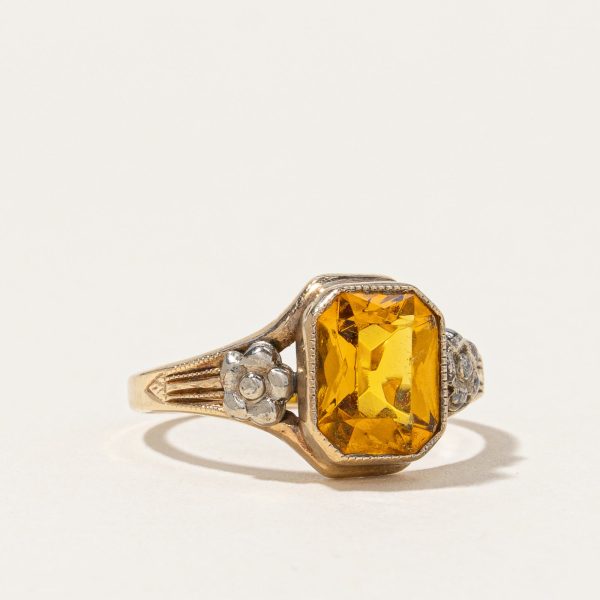 Yellow Glass Cocktail Ring | 1.10ct | SZ 4.75 | Online now