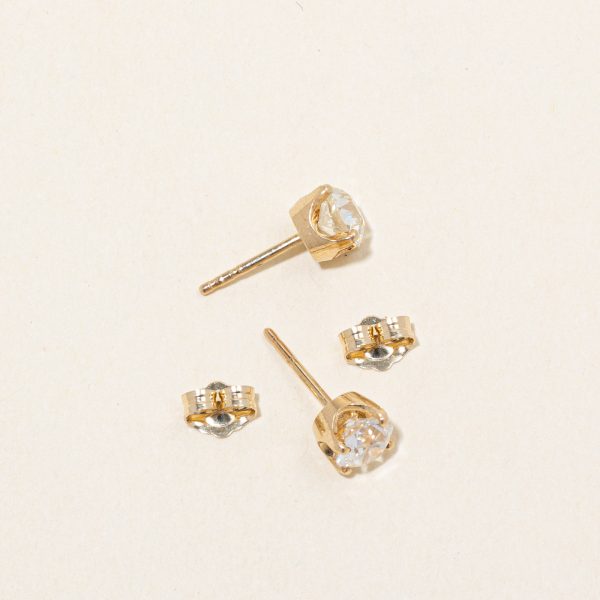 Vintage Old European Cut Diamond Stud Earrings | 1.12ctw SI1 J K | For Discount