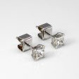 Canadian Princess Cut Diamond Stud Earrings | 0.54ctw SI2 E VG | Fashion