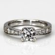 Solitaire with Accents Diamond Ring | 0.93ctw VVS2 F | SZ 4.75 | Fashion