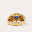 Sapphire & Diamond Halo Heart Ring | 0.89ct, 0.52ctw | SZ 6.25 | Online Hot Sale