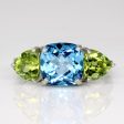 Topaz & Peridot Cocktail Ring | 2.75ct, 1.50ctw | SZ 6.5 | on Sale