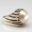 Two Tone Gold Mabe Pearl Ring | SZ 7.25 | Cheap