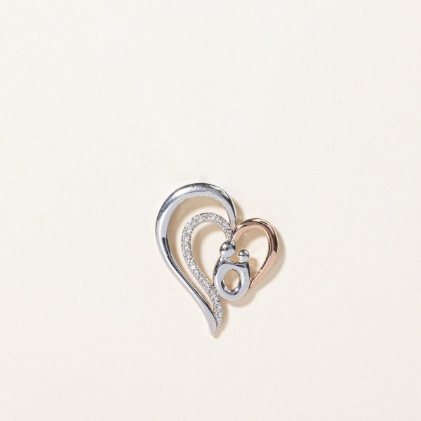 Sterling Silver Diamond Heart Pendant | 0.01ctw | Online now