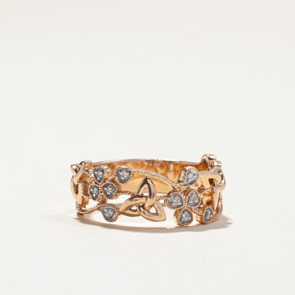 Floral Design Diamond Ring | 0.08ctw | SZ 9 | Online