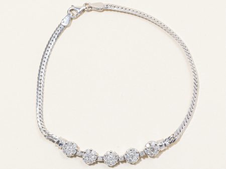 Diamond Cluster Bracelet | 0.95ctw | 7.5  | For Sale