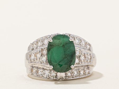 Emerald & Diamond Cocktail Ring | 2.15ct, 0.91ctw | SZ 7 | Sale