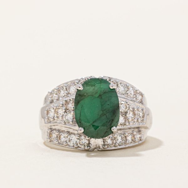 Emerald & Diamond Cocktail Ring | 2.15ct, 0.91ctw | SZ 7 | Sale