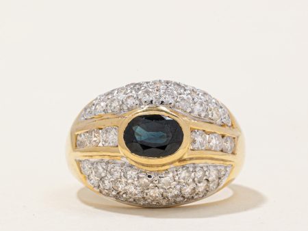 Diamond & Sapphire Cocktail Ring | 1.33ctw, 0.85ct | SZ 5.75 | Cheap