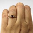 Three Stone Garnet & Diamond Ring | 0.30ct | 0.04ctw | SZ 5 | Discount