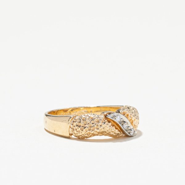 Textured Diamond Ring | 0.04ctw | SZ 6 | For Sale