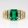 Synthetic Emerald & Natural Diamond Ring | 2.35ct, 0.68ctw | SZ 8.5 | Supply