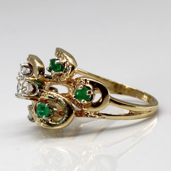 Textured Diamond & Emerald Ring | 0.40ctw | 0.20ctw | SZ 6 | Online now