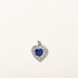 Synthetic Sapphire & Natural Diamond Heart Pendant | 0.88ct, 0.22ctw | Sale