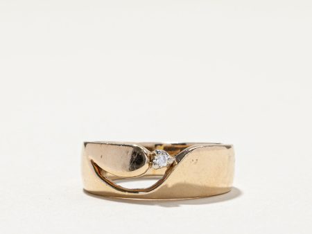 Solitaire Diamond Gold Ring | 0.02ct | SZ 6.5 | on Sale