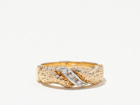 Textured Diamond Ring | 0.04ctw | SZ 6 | For Sale