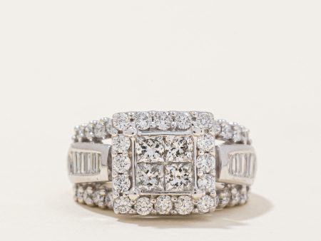 Diamond Cocktail Ring | 1.93ctw | SZ 5 | For Sale