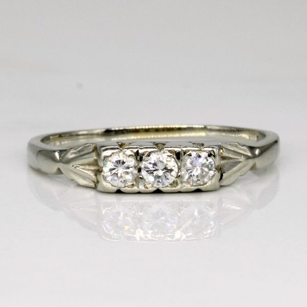 Three Stone Diamond Ring | 0.21ctw | SZ 8.25 | Online Hot Sale