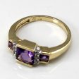 Three Stone Amethyst & Diamond Ring | 1.50ct | 0.07ctw | SZ 7.25 | Fashion