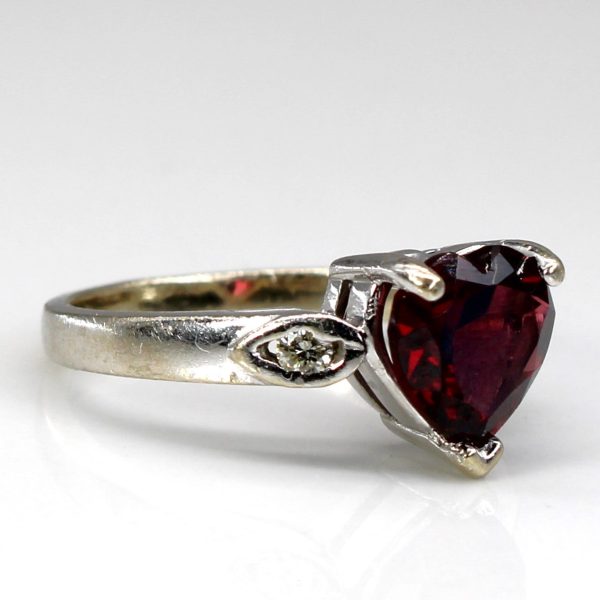 Three Stone Garnet & Diamond Ring | 2.25ct | 0.06ctw | SZ 5 | Online Hot Sale