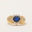 Sapphire & Diamond Halo Heart Ring | 0.89ct, 0.52ctw | SZ 6.25 | Online Hot Sale