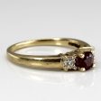 Three Stone Garnet & Diamond Ring | 0.30ct | 0.04ctw | SZ 5 | Discount