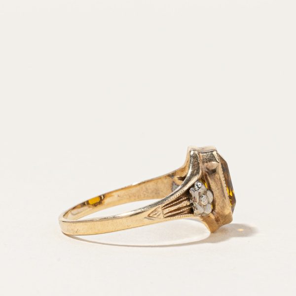 Yellow Glass Cocktail Ring | 1.10ct | SZ 4.75 | Online now