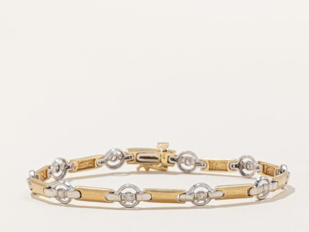 Two Tone Gold Diamond Bracelet | 0.45ctw | 7  | Hot on Sale