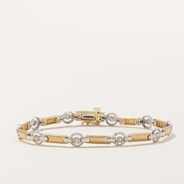 Two Tone Gold Diamond Bracelet | 0.45ctw | 7  | Hot on Sale