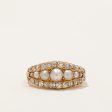 Victorian Era Pearl & Old Mine Cut Diamond Ring | 0.96ctw | SZ 7.25 | For Sale