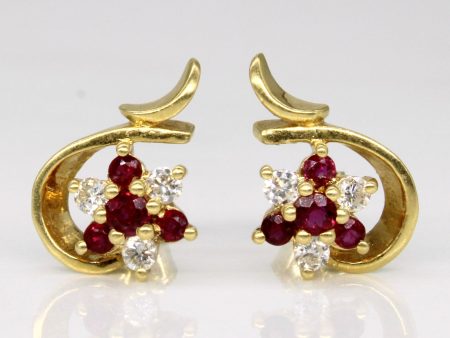 Ruby & Diamond Earrings | 0.20ctw, 0.18ctw | on Sale