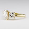 Toi et Moi Princess & Pear Diamond Ring | 1.50ctw | SZ 5.75 VS1 VS2 H I | For Sale