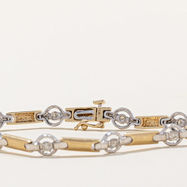 Two Tone Gold Diamond Bracelet | 0.45ctw | 7  | Hot on Sale