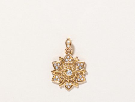 Vintage Diamond & Pearl Pendant | 0.07ct | Online now