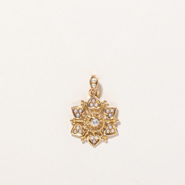 Vintage Diamond & Pearl Pendant | 0.07ct | Online now