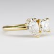 Toi et Moi Princess & Pear Diamond Ring | 1.50ctw | SZ 5.75 VS1 VS2 H I | For Sale